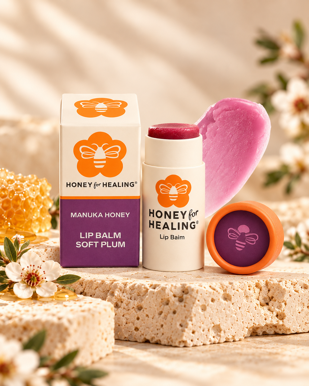 Honey for Healing Soft Plum Manuka Honey Lip Balm